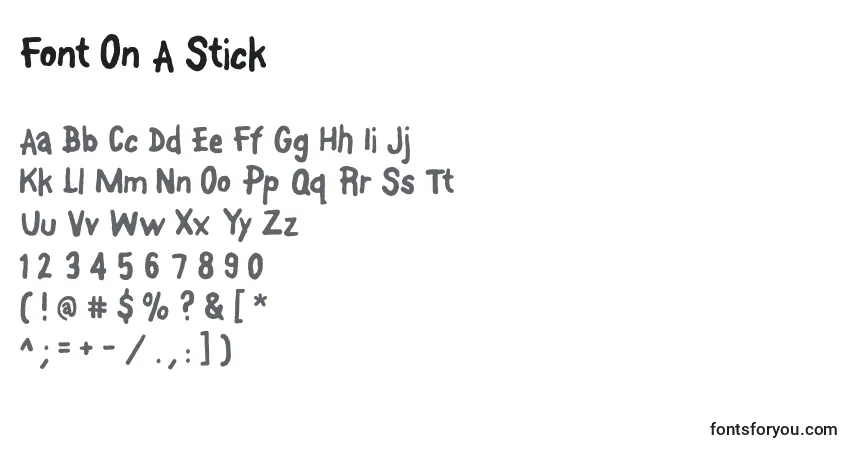 characters of font on a stick font, letter of font on a stick font, alphabet of  font on a stick font